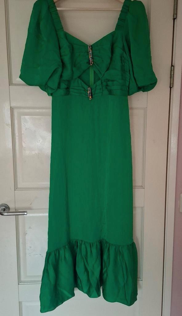 NIEUW Sandro Falbala dress maat 34 (1x) en maat 40 (2x), Kleding | Dames, Jurken, Nieuw, Maat 38/40 (M), Groen, Onder de knie