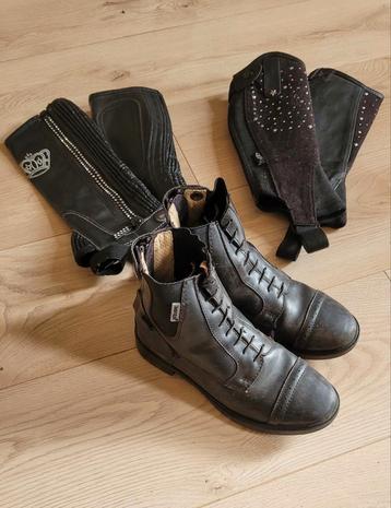 Jodhpurs mt 34 en 2x chaps mt 8 (jr) beschikbaar voor biedingen
