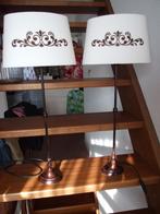 2 stuks tafellampjes met romantische kapjes, Romantiesch, Ophalen of Verzenden, Zo goed als nieuw, Metaal