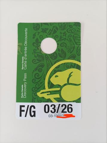Discovery pass Canada National Park pas tm juni 2026 beschikbaar voor biedingen