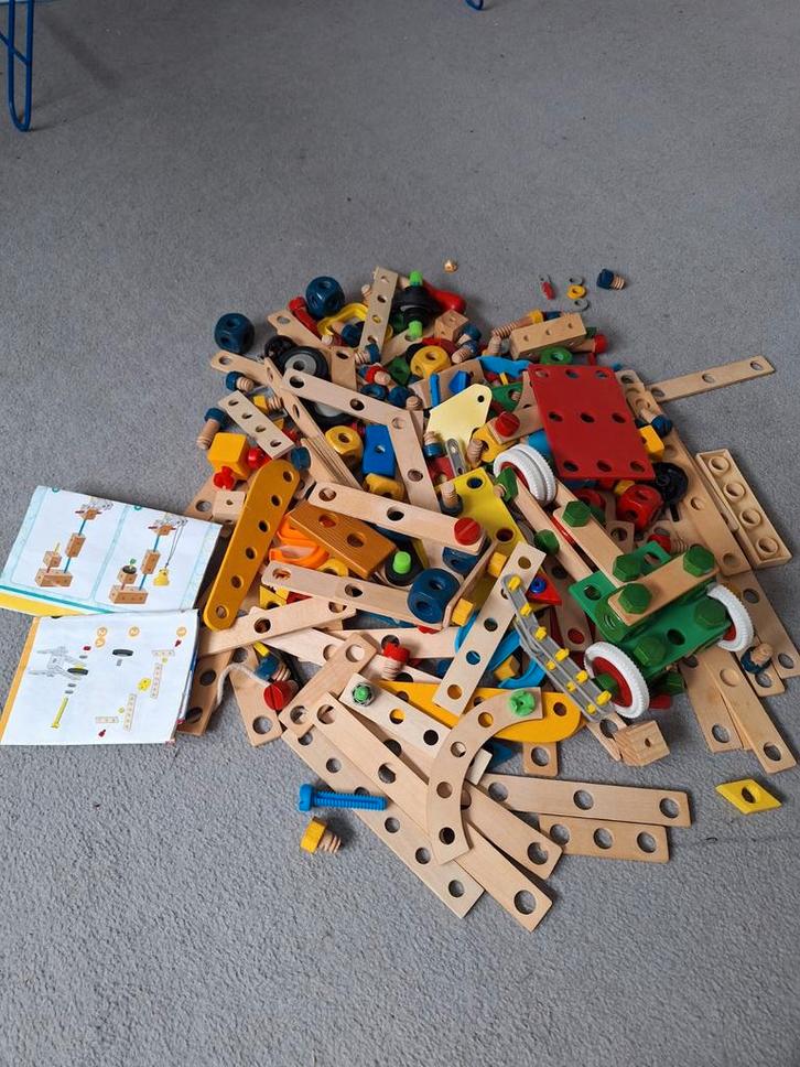 Houten Constructie Speelgoed met Handleiding, Kinderen en Baby's, Speelgoed | Bouwstenen, Ophalen of Verzenden