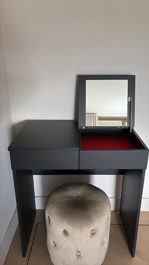 Make-up tafel kaptafel met spiegel zwart, Huis en Inrichting, Tafels | Kaptafels, Zo goed als nieuw, Minder dan 100 cm, 50 tot 100 cm