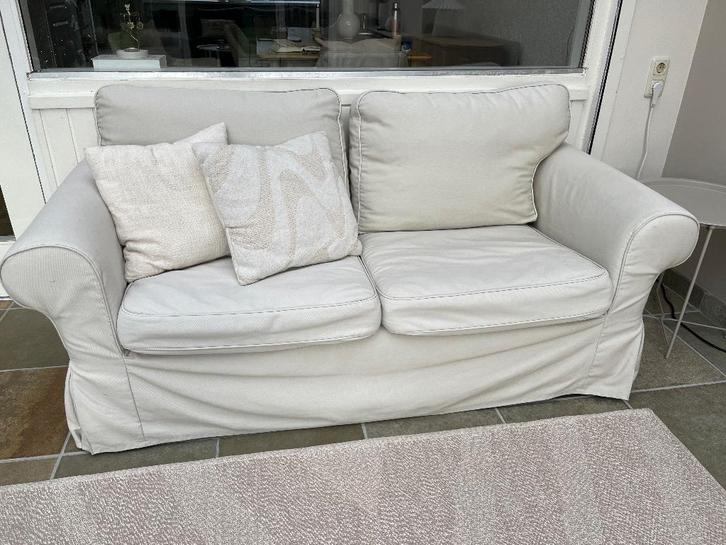 IKEA Ektorp bank, Huis en Inrichting, Banken | Bankstellen, Gebruikt, Rechte bank, Tweepersoons, 150 tot 200 cm, 75 tot 100 cm