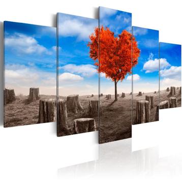 376 Hart Rood 5 Luik Canvas Schilderij 200x100cm Nieuw beschikbaar voor biedingen