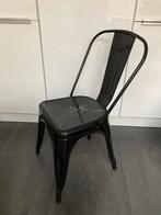 Tolix stijl zwart metalen stoel., Huis en Inrichting, Stoelen, Ophalen, Gebruikt, Zwart, Metaal