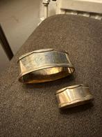 Antieke Verzilverde Servetringen D.A.K. - 1940, Ophalen of Verzenden, Zilver
