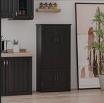 Homcom Keukenkast - Zwart - 60x30x123cm, Huis en Inrichting, Ophalen, Zo goed als nieuw