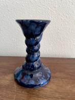 Kandelaar keramiek blauw puntgaaf swirl, Ophalen of Verzenden