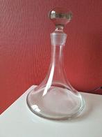 Wijn/port karaf glas met massieve stop., Huis en Inrichting, Ophalen of Verzenden, Gebruikt