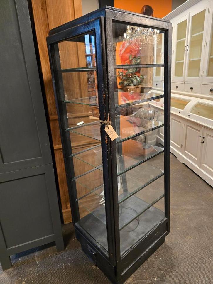 Oude bakkersvitrine | vitrinekast | museumkast zwart, Huis en Inrichting, Kasten | Vitrinekasten, Gebruikt, 150 tot 200 cm, Minder dan 50 cm