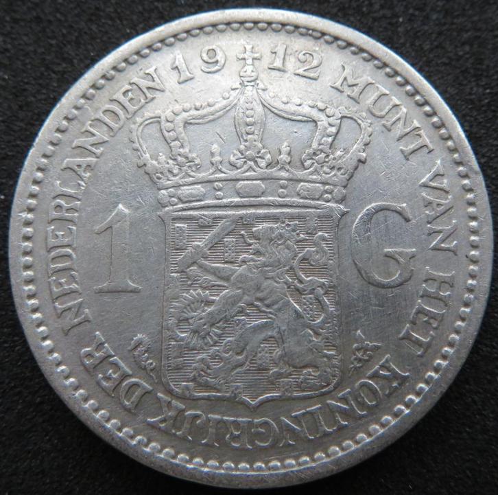 Gulden 1912, Postzegels en Munten, Munten | Nederland, Losse munt, 1 gulden, Koningin Wilhelmina, Zilver, Verzenden