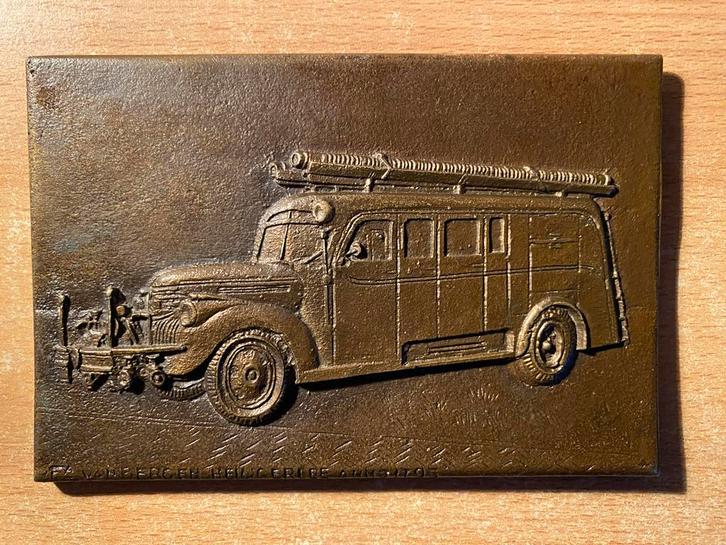 Bronzen Plaquette Fa. van Bergen Heiligerlee 1795, Antiek en Kunst, Antiek | Koper en Brons, Brons, Ophalen of Verzenden