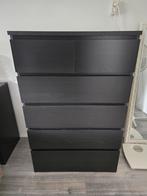 Ikea Malm ladekast met 6 lades zwart/bruin, Ophalen, 50 tot 100 cm, Zo goed als nieuw, 3 of 4 laden