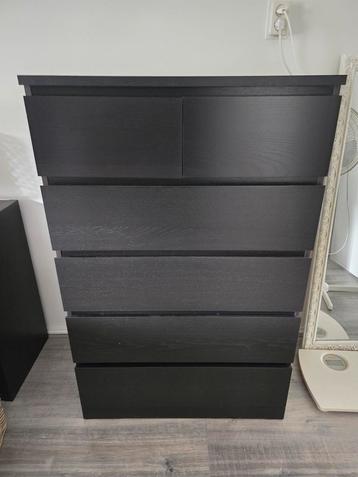 Ikea Malm ladekast met 6 lades zwart/bruin beschikbaar voor biedingen