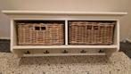 Kapstok wit met 2 rieten manden 95x25x38 cm, Huis en Inrichting, Woonaccessoires | Kapstokken, Zo goed als nieuw, Minder dan 100 cm