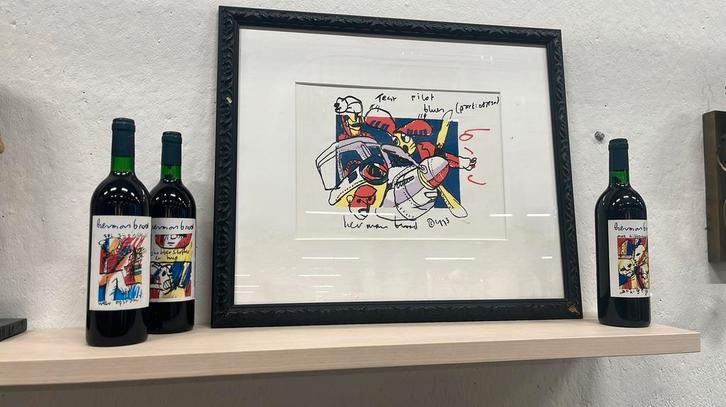 Herman brood wijn kunst verzameling, Antiek en Kunst, Kunst | Litho's en Zeefdrukken, Ophalen of Verzenden