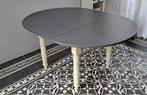 Uitschuifbare brocante eettafel (rond of ovaal), Huis en Inrichting, Tafels | Eettafels, Ophalen, Gebruikt, 100 tot 150 cm, 150 tot 200 cm