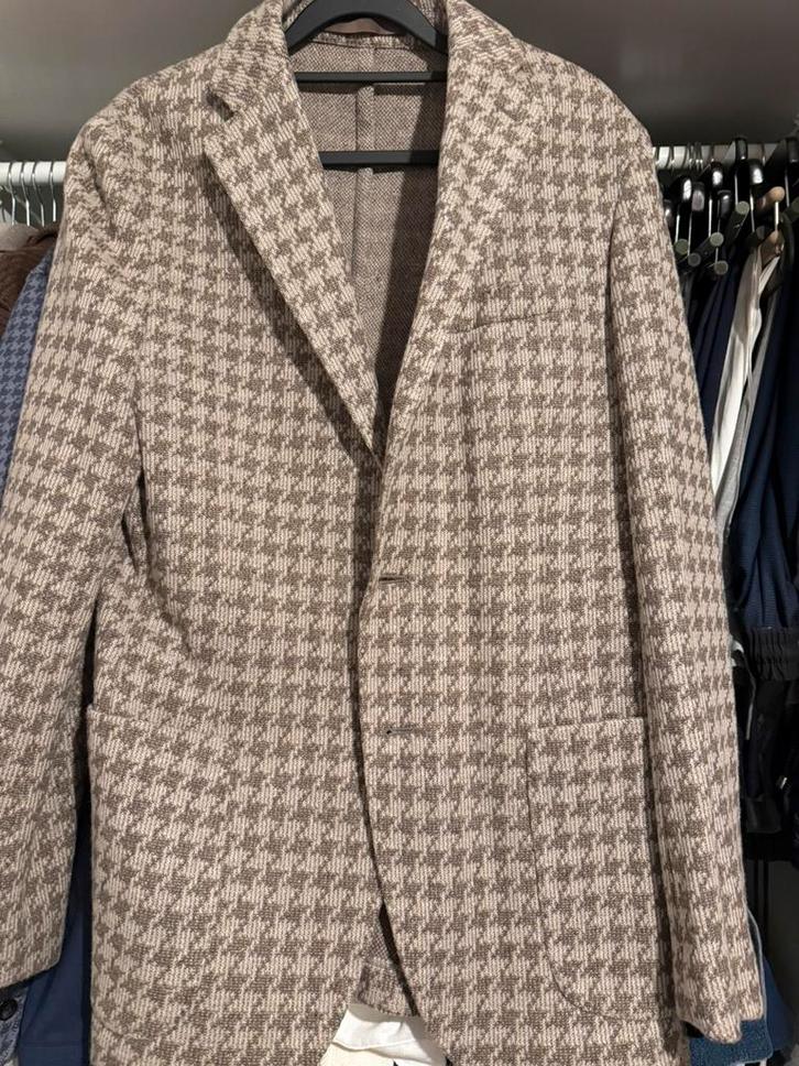 Eleventy knitted blazer beige/bruin 48, Kleding | Heren, Kostuums en Colberts, Zo goed als nieuw, Maat 48/50 (M), Beige, Ophalen of Verzenden