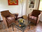 2 fauteuils incl. losse kussens met rits, Twee, Bruin, Koloniaal, Ophalen of Verzenden