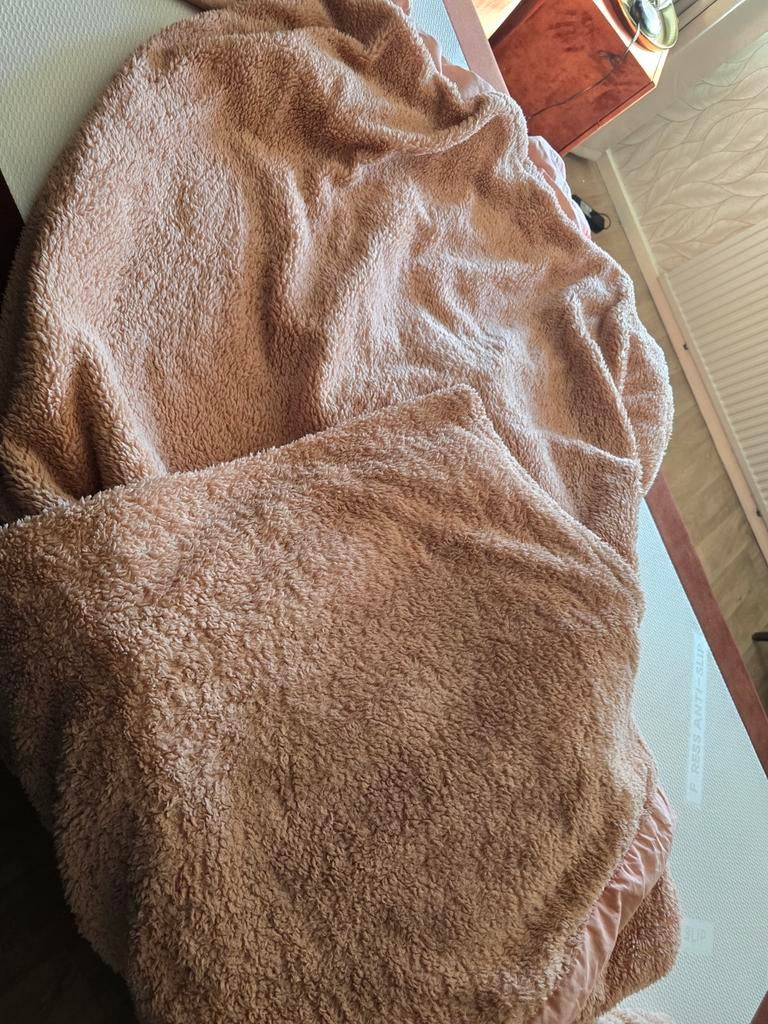 Roze Teddy Dekbedovertrek, Huis en Inrichting, Slaapkamer | Beddengoed, Zo goed als nieuw, Tweepersoons, Roze, Ophalen of Verzenden