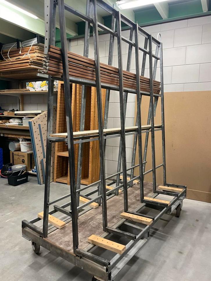 Glasbok kozijnbok op wielen met spanners, Zakelijke goederen, Kantoor en Winkelinrichting | Magazijn, Stelling en Opslag, Ophalen