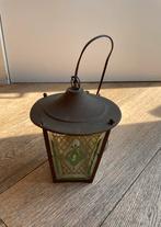 Antieke Hanglamp Glas & Koper, Ophalen of Verzenden