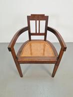 Stoel Jugendstil rotan webbing eiken koper ’20 Art deco, Huis en Inrichting, Stoelen, Art deco, Ophalen of Verzenden, N, Eén