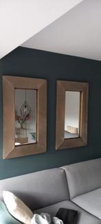 Spiegel met zinken omlijsting, Ophalen, Gebruikt, 100 tot 150 cm, 75 tot 100 cm