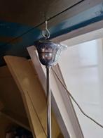 Vintage hanglamp chroom jaren 50, Gebruikt, Ophalen of Verzenden, Glas, Jaren 50