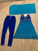 Anarkali indiaas kleding mt m 38 donkerblauw/aquablauw, Kinderen en Baby's, Kinderkleding | Maat 134, Ophalen of Verzenden, Zo goed als nieuw