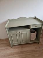 Commode nieuwstaat kleur mix van olijf /mint groen, Ophalen, 50 tot 70 cm, Voetruimte, 100 cm of meer