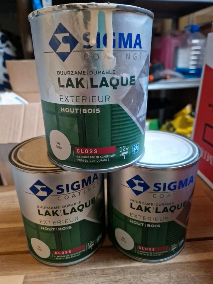Sigma Buitenlak RAL9010 - Nieuw en gebruikt, Doe-het-zelf en Verbouw, Verf, Beits en Lak, Nieuw, Wit, Ophalen