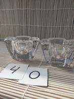 Orrefors Kristallen Kandelaars - Set van 2, Huis en Inrichting, Overige materialen, Ophalen of Verzenden, Zo goed als nieuw, Wit