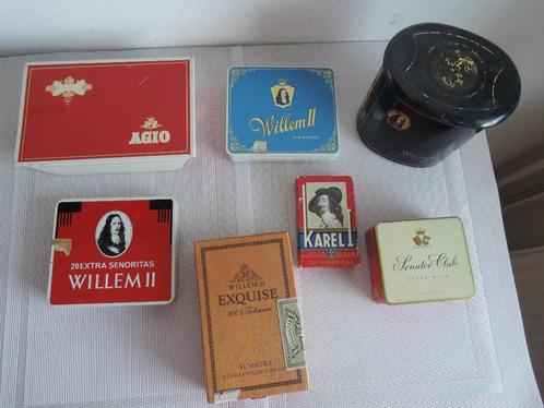 Zeven diverse sigaren verpakkingen, Verzamelen, Rookartikelen, Aanstekers en Luciferdoosjes, Gebruikt, Tabaksdoos of Verpakking