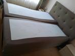 Swiss Sense boxspring 2x1.60 in Taupe, Huis en Inrichting, 160 cm, Gebruikt, Ophalen, Tweepersoons