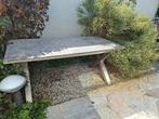 granieten tuintafel met RVS onderstel, Ophalen, Gebruikt, Rechthoekig, Rvs