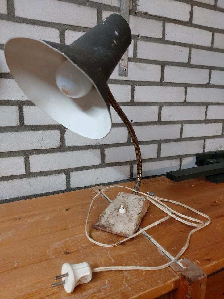 Vintage Bureaulamp met Flexibele Arm, Antiek en Kunst, Antiek | Lampen, Ophalen of Verzenden
