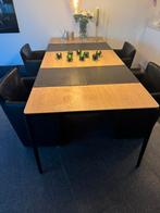 Leren eetkamerstoelen zwart 4 stuks, Huis en Inrichting, Stoelen, Gebruikt, Zwart, Design, Leer