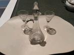 Glazen karafje met bijbehorende glaasjes, Antiek en Kunst, Ophalen