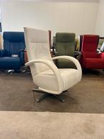 Relaxfauteuil , wit leren design relax fauteuil stoel, 75 tot 100 cm, Leer, Ophalen of Verzenden, Moderne