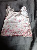 Jurkje 9 - 12 maanden maat 74 80 mouwloos roze bloemen wit, Kinderen en Baby's, Babykleding | Maat 74, Gebruikt, Meisje, Jurkje of Rokje