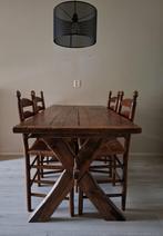 mooie oude eikentafel met hindeloop stoelen, Huis en Inrichting, Complete eetkamers, Ophalen, Gebruikt, Antiek-oud, 4 tot 6 stoelen