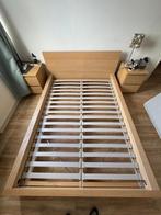 Ikea bed MALM bedonderstel + lattenbodem 140X200 cm, Ophalen, Gebruikt, Beige, 140 cm