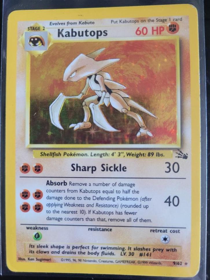 Kabutops (FO 9) Fossil - Singles, Hobby en Vrije tijd, Verzamelkaartspellen | Pokémon, Gebruikt, Losse kaart, Foil, Verzenden