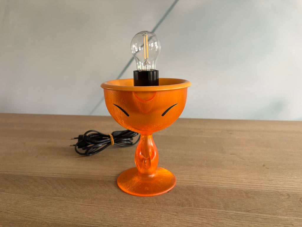 Gaaf uniek vintage Alessi Mandarijn citruspers lampje, Kunststof, Alessi mandarijn uniek upcycle restyle, Nieuw, Ophalen of Verzenden