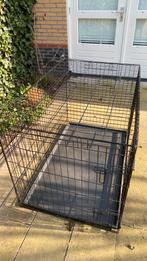 Bench 122x76x84 hond zwart met schuifdeur en benchhoes, Dieren en Toebehoren, Hondenbenches, Ophalen, Gebruikt