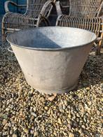 Brocante grote ronde zinken teil, Ophalen