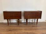 2 mooie vintage retro antieke nachtkastjes! setje van twee, Huis en Inrichting, Ophalen, Zo goed als nieuw, Minder dan 45 cm