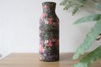 Decoratieve vaas met donker bloemenmotief – 25 cm hoog, Overige kleuren, Verzenden, Nieuw, Glas