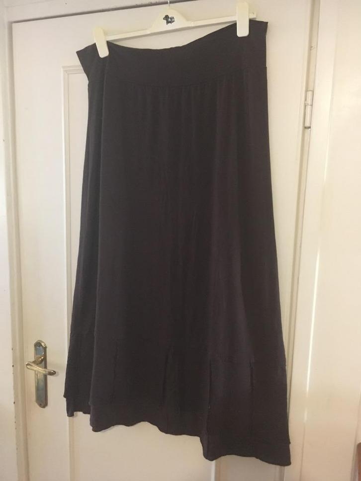Aparte bruine viscose rekbare rok van X-Two, maat 4 / XL, Kleding | Dames, Grote Maten, Zo goed als nieuw, Rok, Bruin, Verzenden